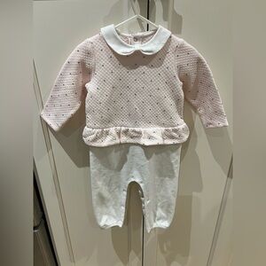 Mayoral Pink and White Baby Outfit with polka dots 12m